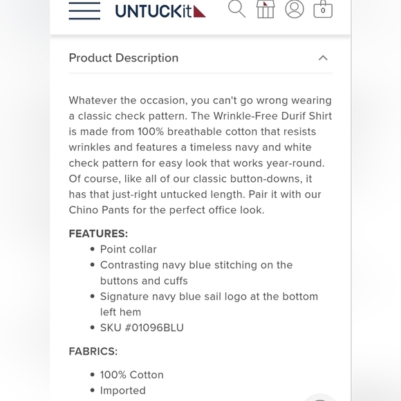 UNTUCKit Wrinkle Free Durif Shirt Button-up Plaid Cotton Longsleeve Men's XL - Picture 4 of 11